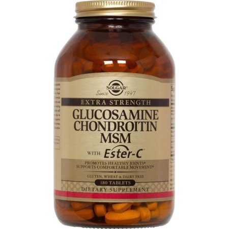 SOLGAR - GLUCOSAMINE CHONDROITIN MSM /W ESTER-C - 180 Tablets