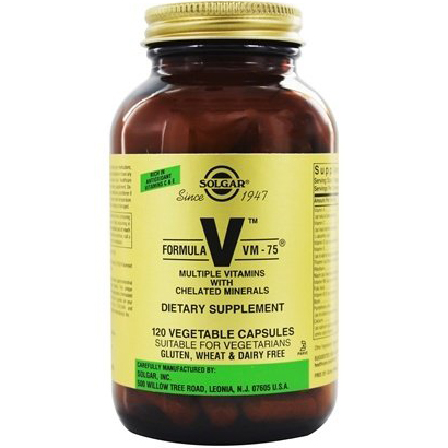 SOLGAR - VM-75 MULTIPLE VITAMINS WITH CHELATED MINERALS - 120 VEGE CAPSULES