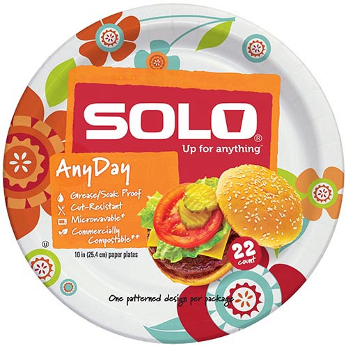 SOLO - ANYDAY 10" PAPER PLATES - 22counts