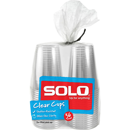 SOLO - 10oz CLEAR CUPS - 36 CUPS