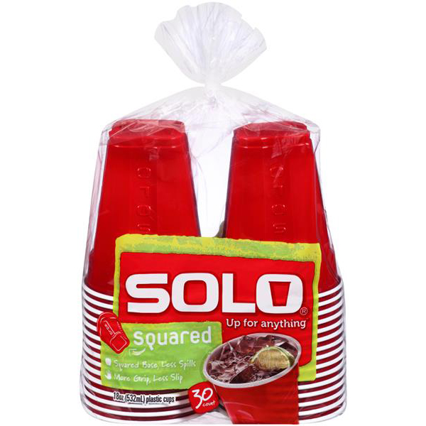 SOLO - SQUARED 18oz PLASTIC CUP (Red)- 30 CUPS
