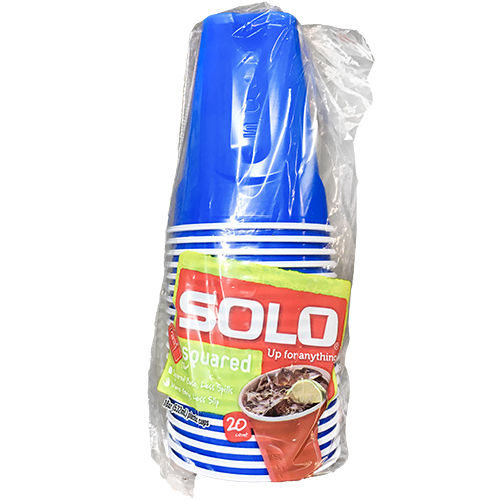 SOLO - SQUARED 18oz PLASTIC CUP (Blue)- 20 CUPS