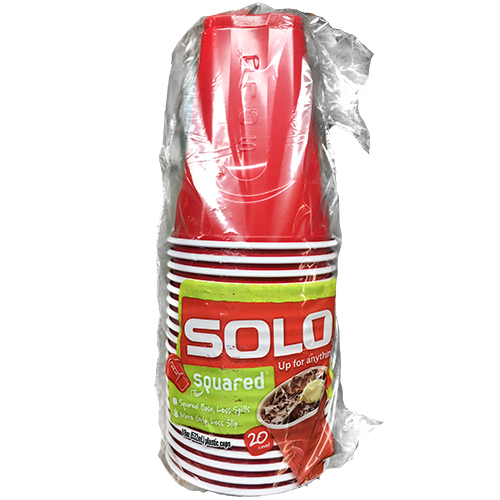 SOLO - SQUARED 18oz PLASTIC CUP (Red)- 20 CUPS