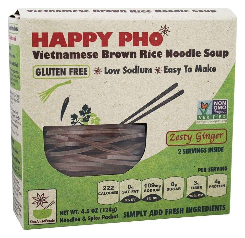 STAR ANISE FOODS - HAPPY PHO - VIETNAMESE BROWN RICE NOODLE SOUP - GLUTEN FREE - NON GMO - 4.5oz