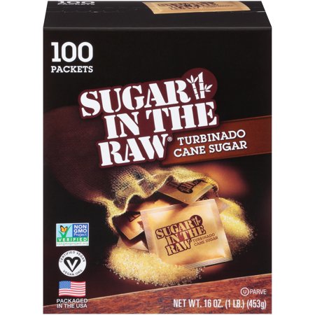 SUGAR IN THE RAW - NON GMO - GLUTEN FREE - VEGAN - (Turbinado Cane Sugar) - 100PCS 16oz