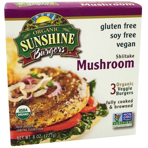 SUNSHINE - BURGERS - NON GMO - GLUTEN FREE - VEGAN - (Mushroom) - 8oz