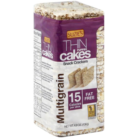 SUZIE'S - ORGANIC THIN PUFFED CAKES - MULTIGRAIN 15 Calories per slice - 4.9oz