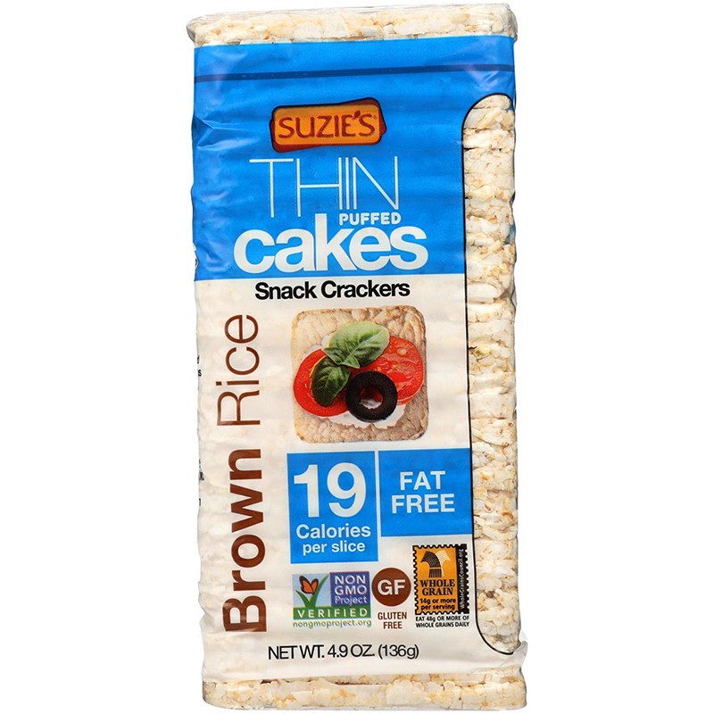 SUZIE'S - ORGANIC THIN PUFFED CAKES - NON GMO - GLUTEN FREE - BROWN RICE 19c - 4.9oz