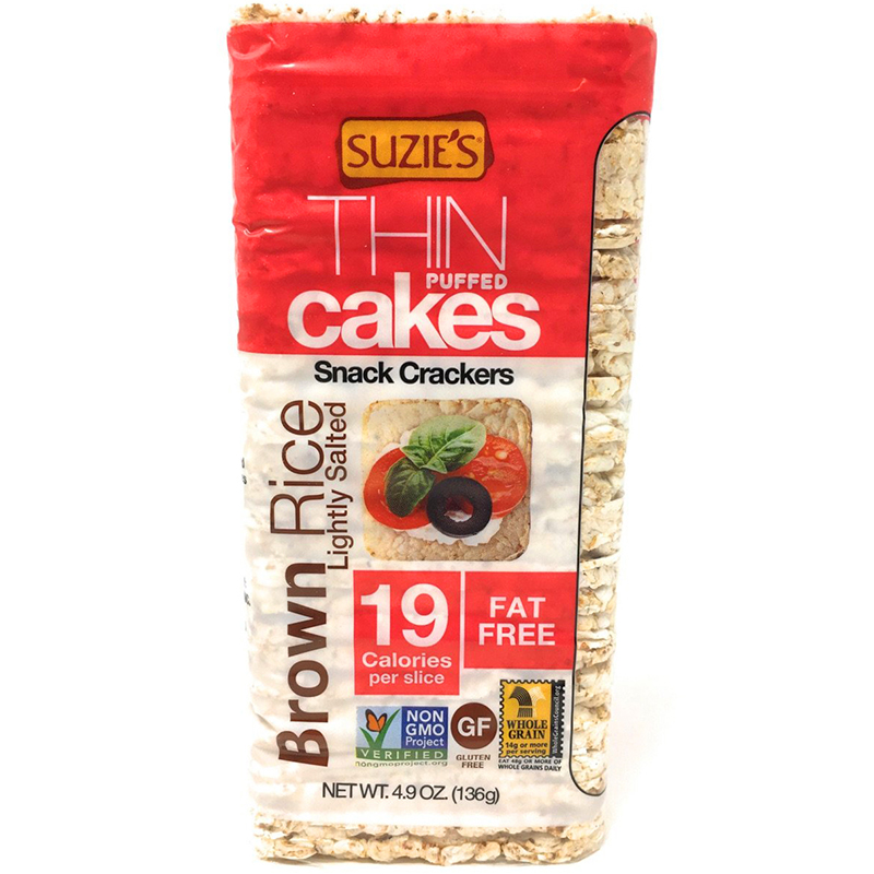 SUZIE'S - ORGANIC THIN PUFFED CAKES - NON GMO - GLUTEN FREE - BROWN RICE Salted 19c - 4.9oz