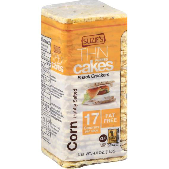 SUZIE'S - THIN PUFFED CAKES - NON GMO - GLUTEN FREE - Corn Lightly Salted 17c - 4.9oz