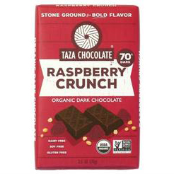 TAZA CHOCOLATE - RASPBERRY CRUNCH - NON GMO - GLUTEN FREE - VEGAN - 2.5oz