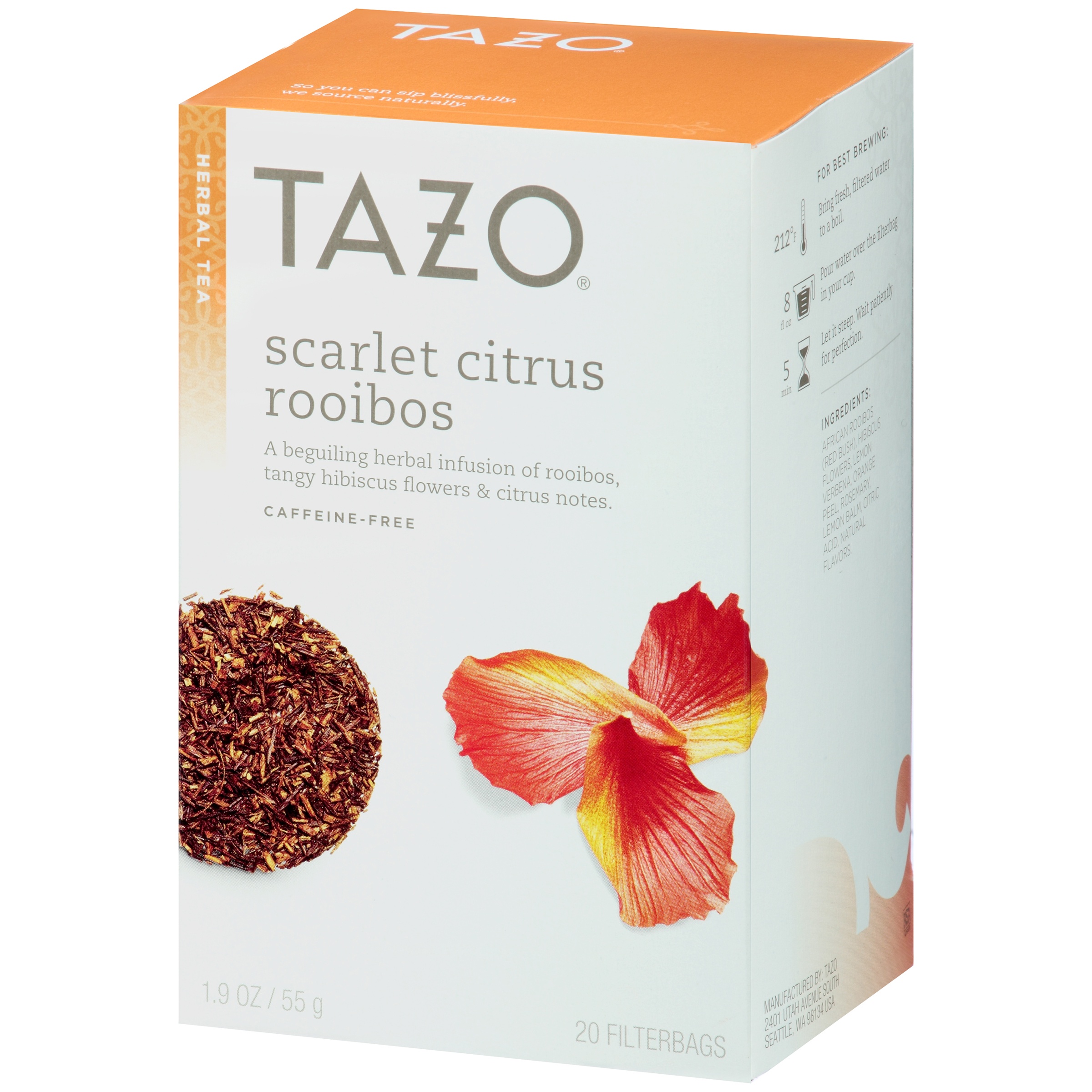 TAZO - HERBAL TEA - (Scarlet Citrus Rooibos) - 20 bags