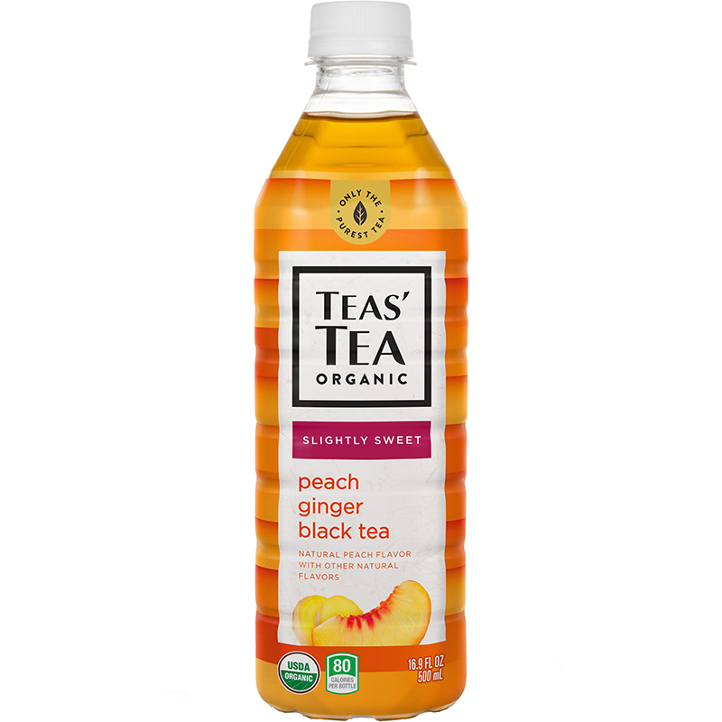 TEAS' TEA ORGANIC - (Peach Ginger Black Tea | Slightly Sweet) - 16.9oz