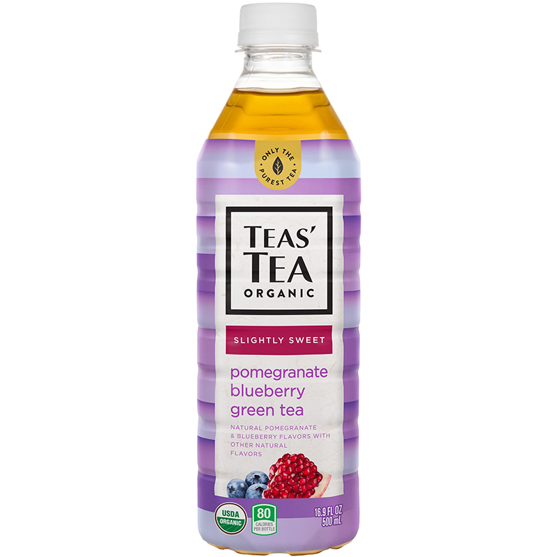 TEAS' TEA ORGANIC - (Pomegranate Blueberry Green Tea | Slightly Sweet) - 16.9oz