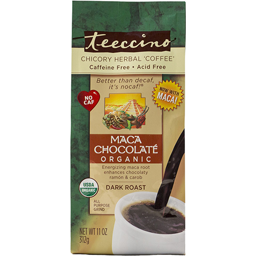 TEECCINO - CHICORY HERBAL COFFEE - CAFFEINE & ACID FREE - (Maca Chocolate | Dark Roast) - 11oz