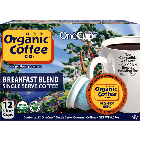 THE ORGANIC COFFEE CO. - BREAKFAST BLEND ONE CUPS - 12cups