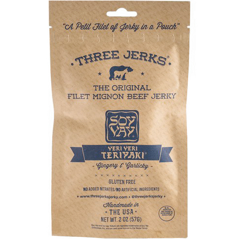 THREE JERKS - THE ORIGINAL FILET MIGNON BEEF JERKY - (Gingery & Garlicky | Teriyaki) - 2oz