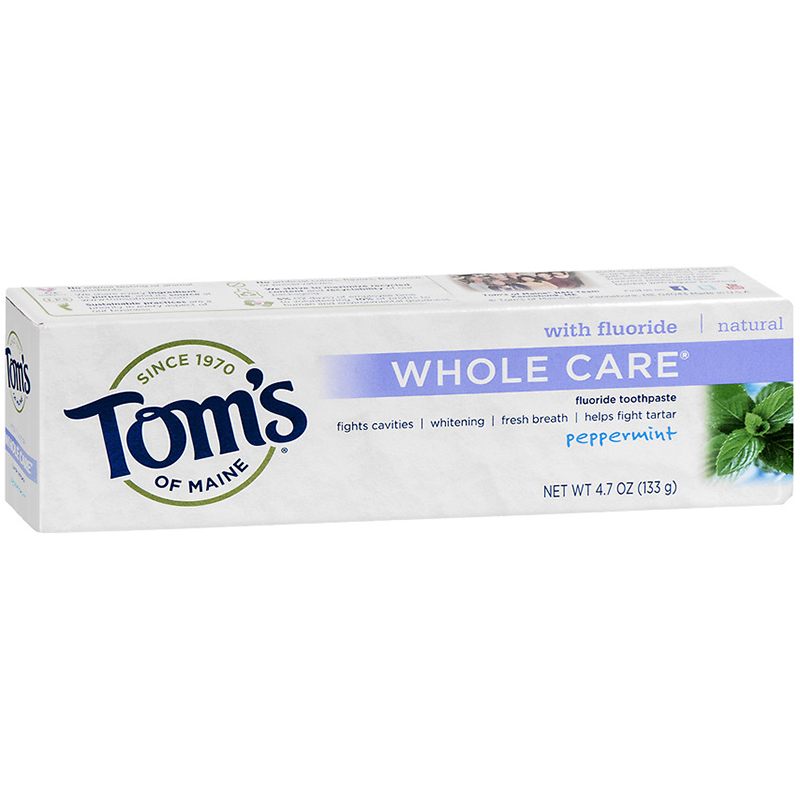 TOM'S - TOOTHPASTE /W FLUORIDE - NATURAL - (Whole Care) - 4oz