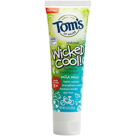 TOM'S - WICKED COOL! FLUORIDE TOOTHPASTE - (Mild Mint) - 4.2oz