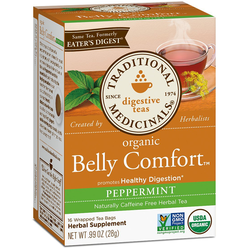 TRADITIONAL MEDICINALS - ORGANIC - NON GMO - (Belly Comfort | Peppermint) - 16 Tea Bags	