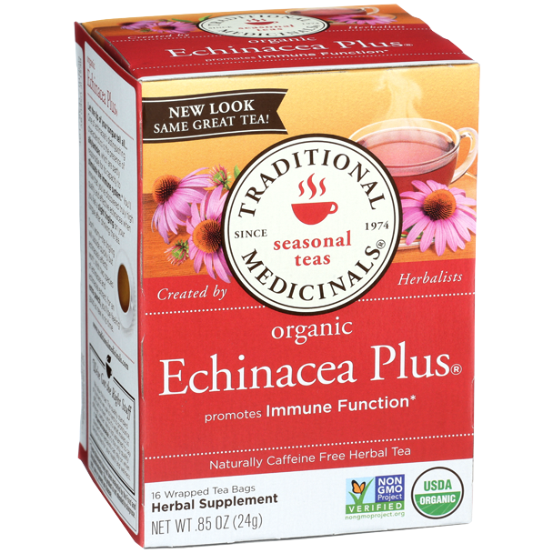 TRADITIONAL MEDICINALS - ORGANIC - NON GMO - (Echinacea Plus) - 16 Tea Bags