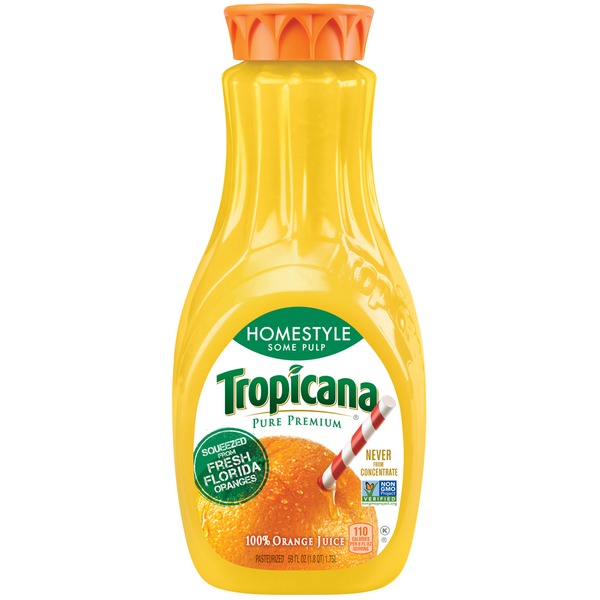 TROPICANA - 100% ORANGE JUICE - NON GMO - (Homestyle) - 59oz