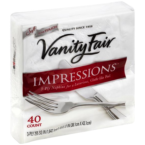 VANITY FAIR - IMPRESSIONS 3-PLY NAPKINS - 40counts