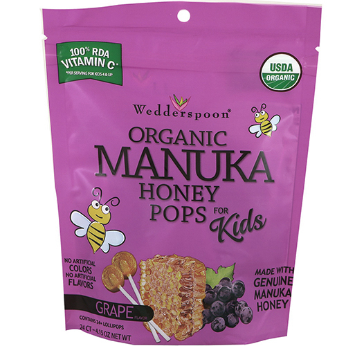 WEDDERSPOON - ORGANIC MANUKA HONEY POPS FOR KIDS - (Grape) - 4.15oz