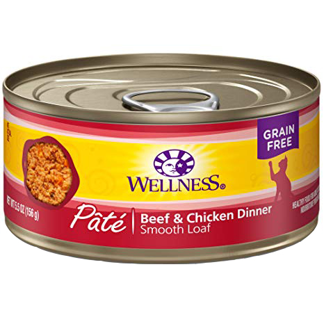 WELLNESS - HEALTHY FOOD FOR ADULT CATS - (Beef & Chicken Dinner) - 5.5oz
