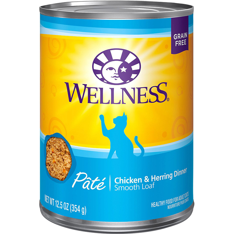 WELLNESS - HEALTHY FOOD FOR ADULT CATS - (Chicken & Herring Dinner) - 12.5oz