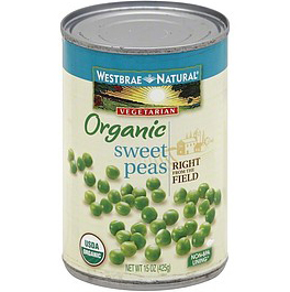 WESTBRAE NATURAL - ORGANIC SWEET PEAS - NON GMO - 15oz
