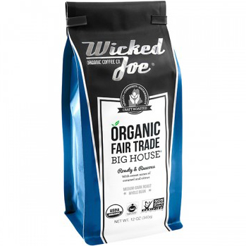 WICKED JOE - ORGANIC FAIR TRADE - NON GMO - (Big House | Med Dark Roast Ground) - 12oz