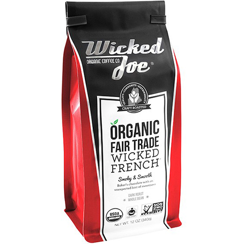 WICKED JOE - ORGANIC FAIR TRADE - NON GMO - (Wicked French  | Dark Roast Ground) - 12oz