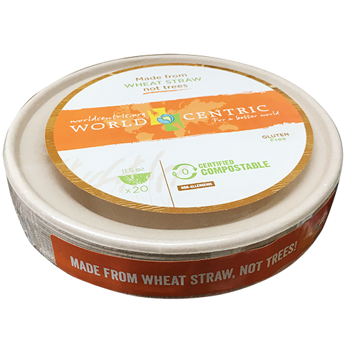 WORLD CENTRIC - 11.5oz WHEAT STRAW COMPOSTABLE BOWL - 20counts