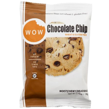 WOW - WHEAT & GLUTEN FREE COOKIE - NON GMO - GLUTEN FREE - (Chocolate Chip) - 2.75