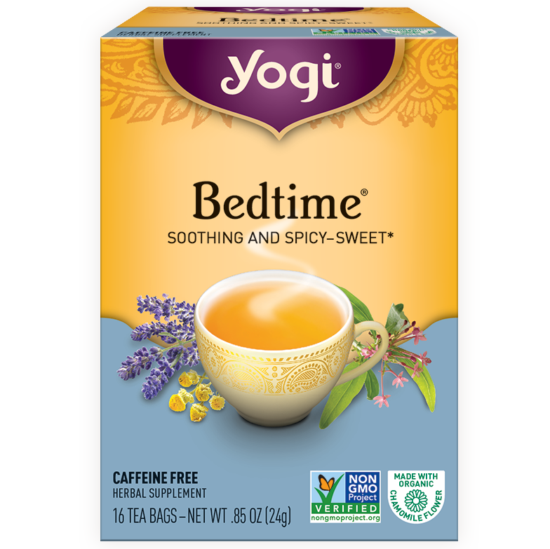 YOGI - HERBAL TEA CAFFEINE FREE - NON GMO - (Bedtime) - 16 Tea Bags