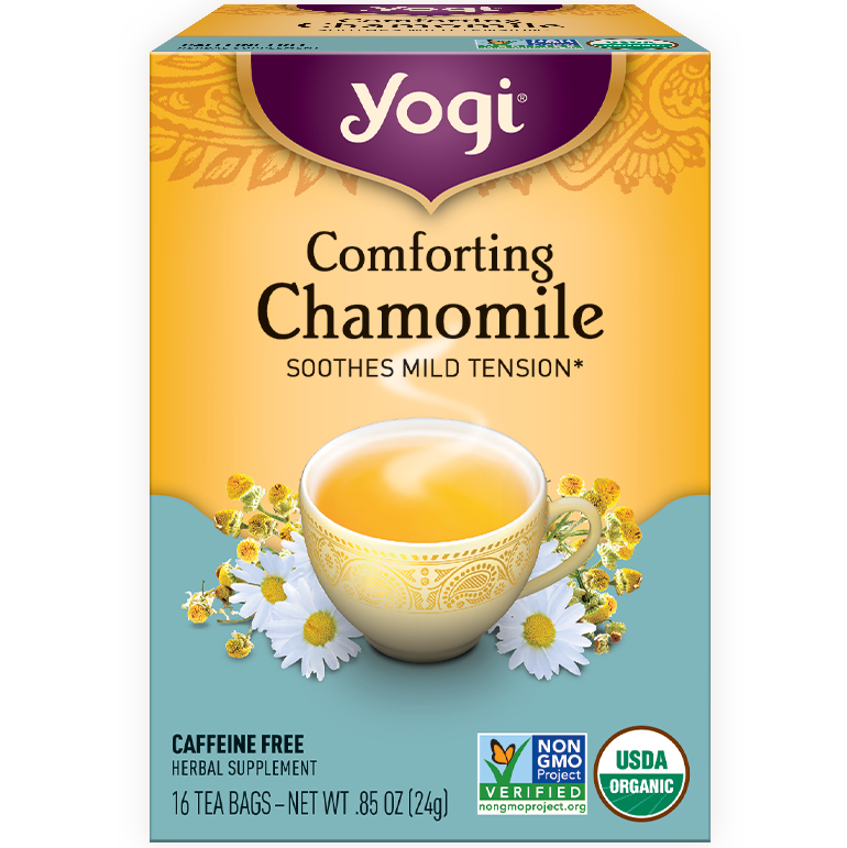 YOGI - HERBAL TEA CAFFEINE FREE - NON GMO - (Comforting Chamomile) - 16 Tea Bags
