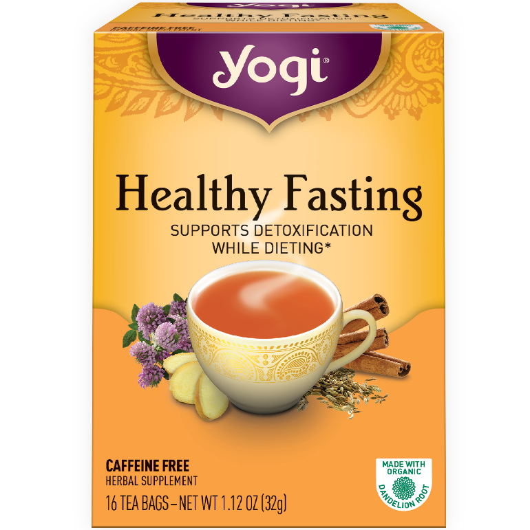 YOGI - HERBAL TEA CAFFEINE FREE - NON GMO - (Healthy Fasting) - 16 Tea Bags