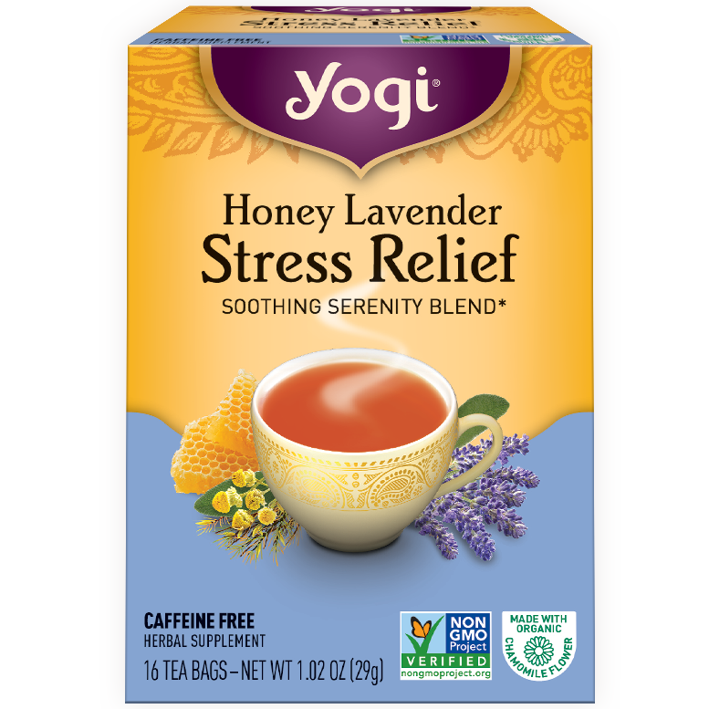 YOGI - HERBAL TEA CAFFEINE FREE - NON GMO - (Honey Lavender | Stress Relief) - 16 Tea Bags