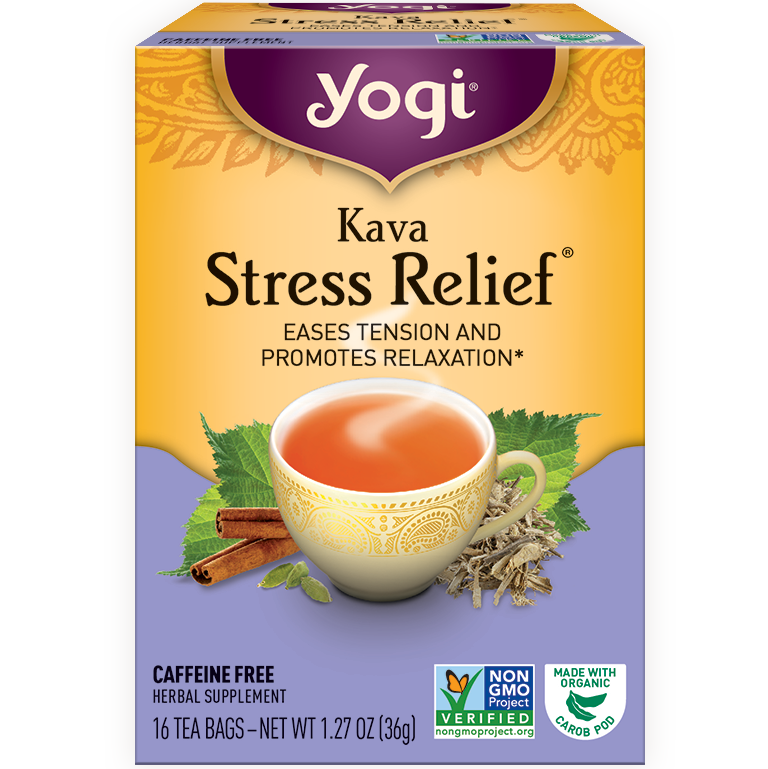 YOGI - HERBAL TEA CAFFEINE FREE - NON GMO - (Kava | Stress Relief) - 16 Tea Bags