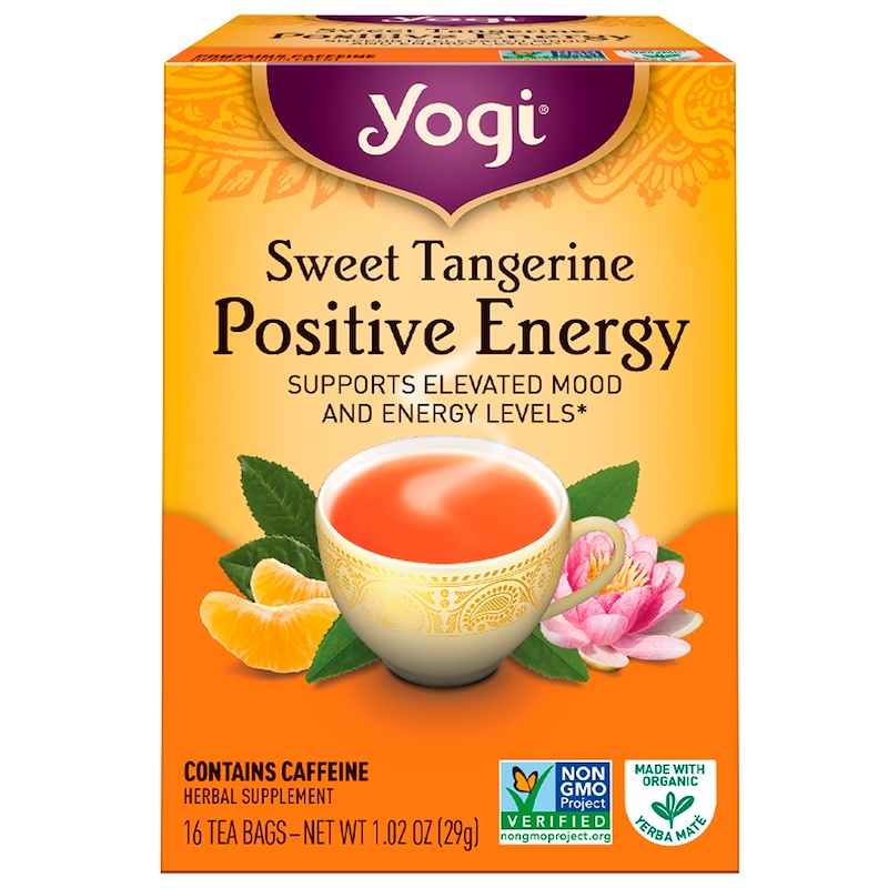 YOGI - HERBAL TEA CAFFEINE FREE - NON GMO - (Sweet Tangerine | Positive Energy) - 16 Tea Bags