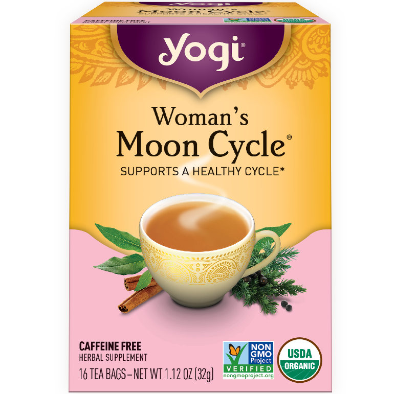 YOGI - HERBAL TEA CAFFEINE FREE - NON GMO - VEGAN - (Woman's Moon Cycle) - 16 Tea Bags