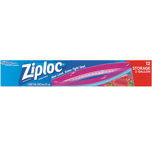 ZIPLOC - DOUBLE ZIPPER 12 STORAGE 2 GALLON - 12 BAGS